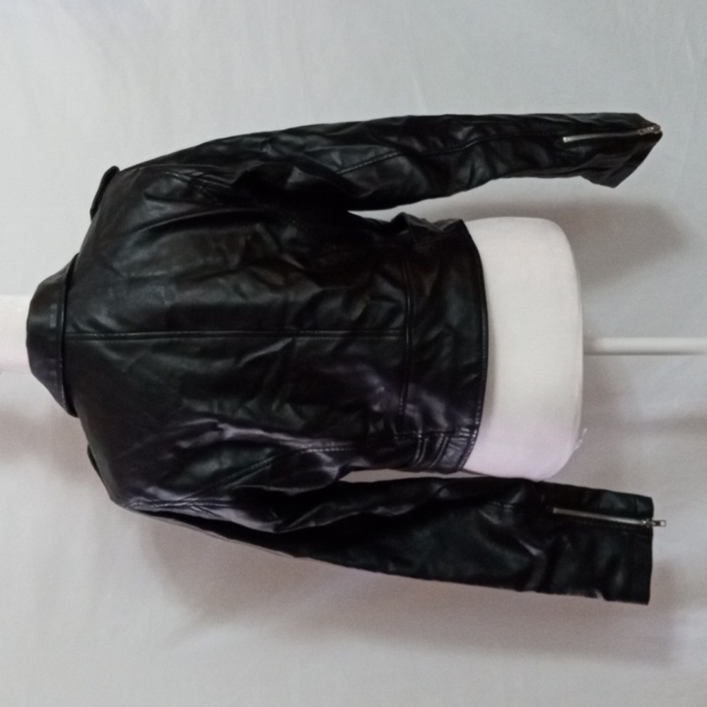 Fashion Nova Black Leather Moto Jacket & Shorts - Picture 12 of 15